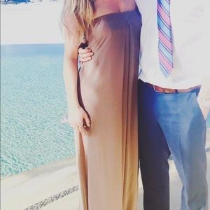 Show Me Your Mumu dune colored strapless dress